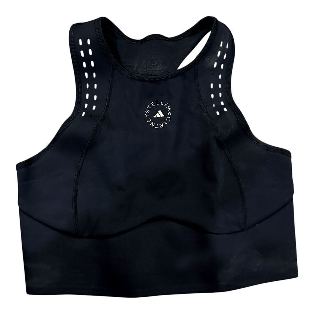 Adidas X Stella McCartney Truepur Black Cropped Sports Bra FU0763 Size XS - Picture 4 of 4
